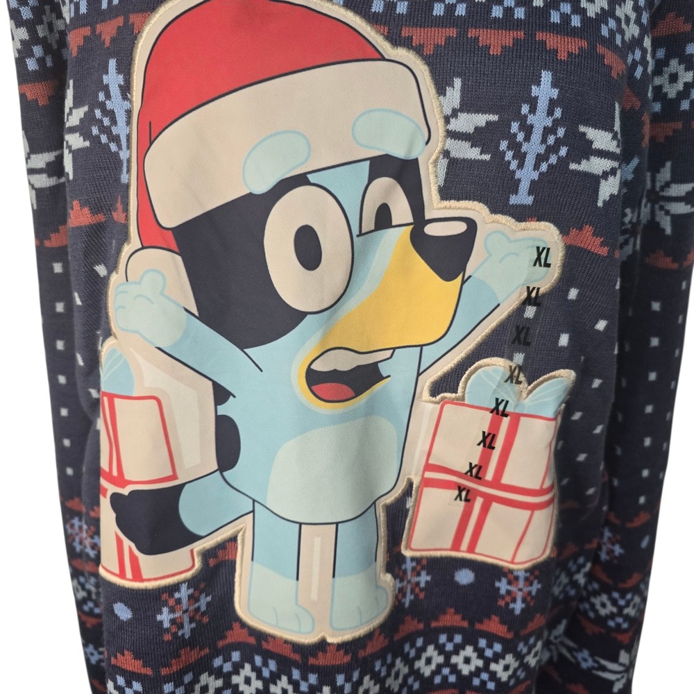 Bluey Christmas Sweater Mens XL Kohl's Holiday‎ Dog Cartoon Navy Nordic Gift
